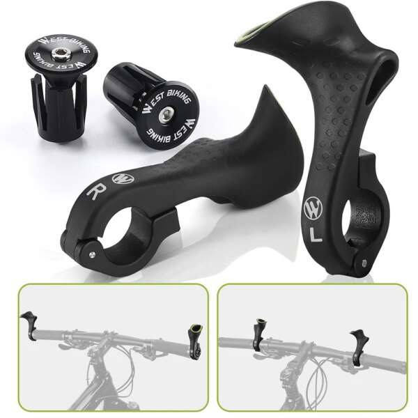 1 par de manillares para bicicletas MTB, empuñaduras de 22,2mm, manillar auxiliar pequeño Universal, manillar ergonómico para bicicleta, accesorios para ciclismo