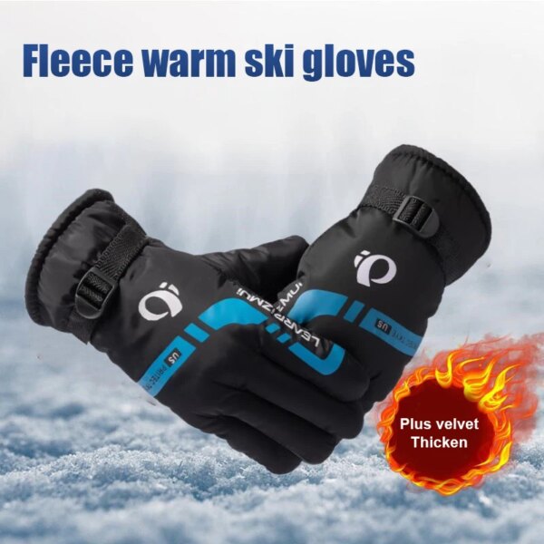 1 par de guantes impermeables para ciclismo de invierno para hombre y mujer, guantes cálidos a prueba de viento para deportes al aire libre, guantes de esquí para montar en bicicleta y motocicleta