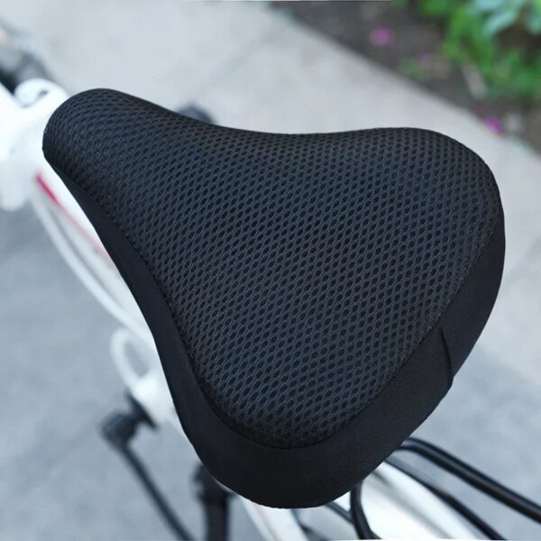 1 funda para sillín de bicicleta, funda suave para asiento de bicicleta, cojín de silicona para asiento, sillín transpirable para ciclismo, cómodo sillín de bicicleta