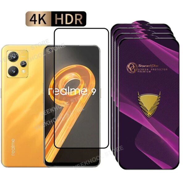 2-4 Uds vidrio de lujo 9H para Realme 5 6 7 8 7i 8i 8S 9 Pro 5G película protectora de pantalla de vidrio antiexplosión para Realme GT Neo 3T