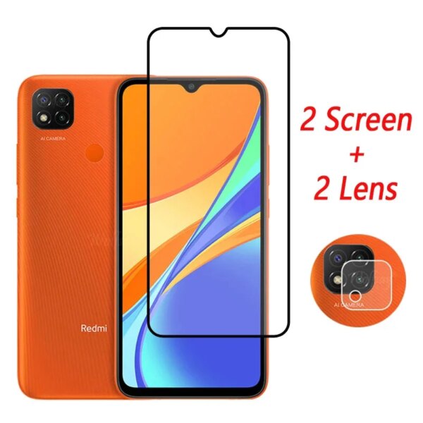 Cristal de cámara 2 en 1 Redmi Note 7 9 9A 9C 10 Note 10 Protector de pantalla de vidrio templado Xiaomi Poco X3 NFC vidrio para Xiaomi glass