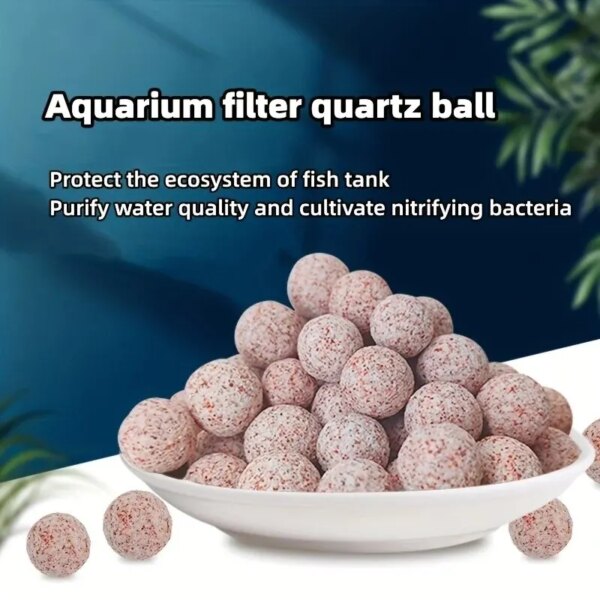 Bola de cuarzo para acuario, filtro para pecera, partículas huecas, biofiltro biológico para accesorios de acuario, 200g