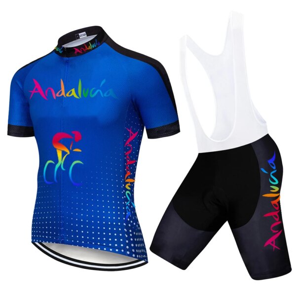 Ropa de Ciclismo del equipo de Andalucía para hombre, Jersey de Ciclismo de secado rápido, Maillot Culotte, 2021