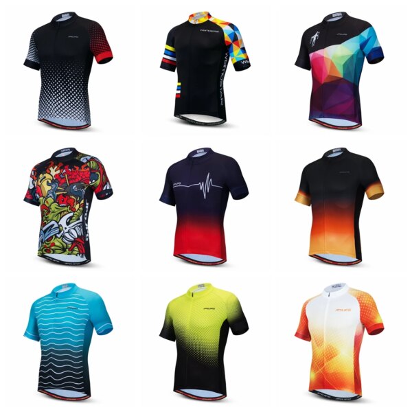 Camiseta de ciclismo para hombre, camiseta de montaña y carretera, ropa de carreras, uniforme, chaquetas, blanco y rojo, 2022