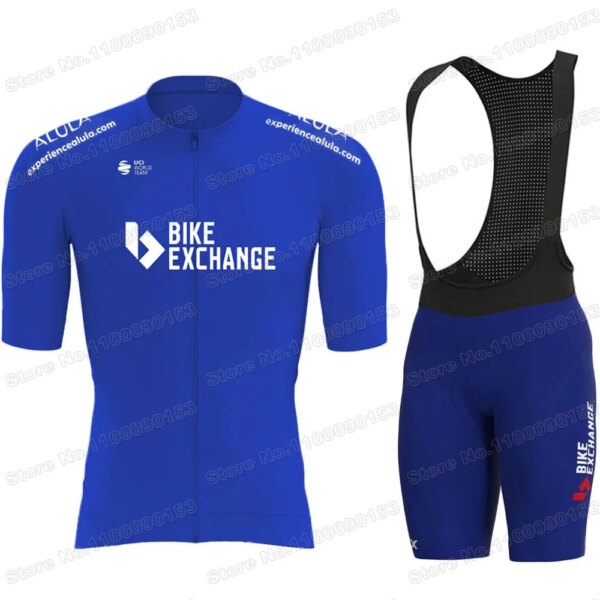 Conjunto de Jersey de ciclismo para hombre, ropa de ciclismo azul, camisetas para bicicleta de carretera, traje, pantalones cortos con pechera, MTB, 2022