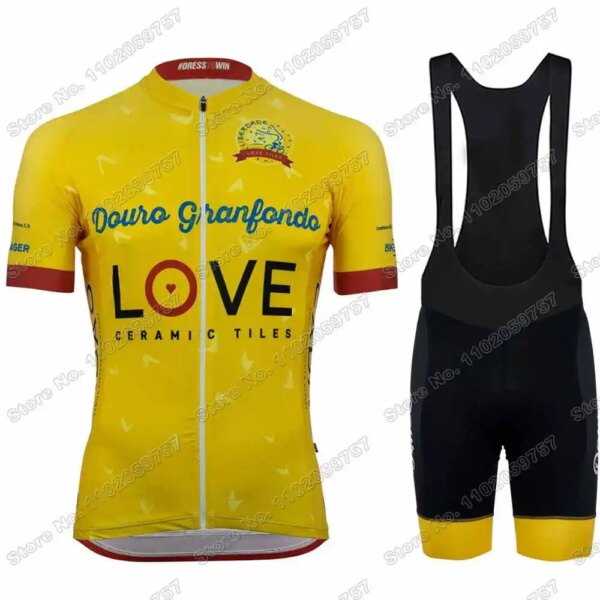 Conjunto de Jersey de Ciclismo del equipo DOURO GRANFONDO para hombre, ropa de Ciclismo con azulejos de amor, camisetas para bicicleta de carretera, traje, MTB, 2022