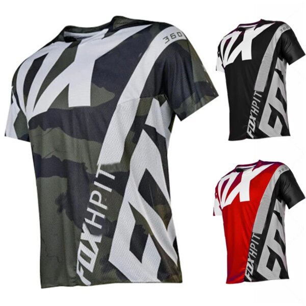 Camiseta de ciclismo para equipo de verano, camiseta de manga corta de poliéster para Motocross, camiseta para bicicleta de montaña Hpit Fox, Camo DH BMX MTB, 2022