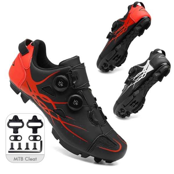 Zapatillas de ciclismo para hombre y mujer, calzado SPD con tacos SPD, calzado para bicicleta de montaña, zapatos de bicicleta de carretera con autosujeción, zapatillas planas de Velocidad de automovilismo, 2023