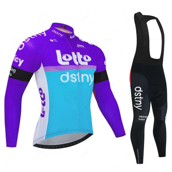 Lotto Pro Team-Conjunto de Jersey de Ciclismo para hombre, Ropa de bicicleta de manga larga, uniforme de bicicleta de montaña, babero, otoño, 2023