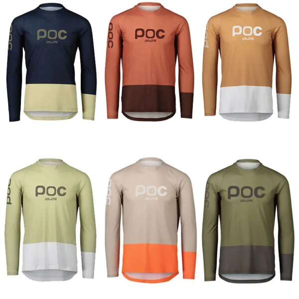 2023 camiseta de Motocross MTB de manga larga camiseta para descensos RAUDAX POC camisetas para bicicleta de montaña de secado rápido ENDURO camisetas de motocicleta