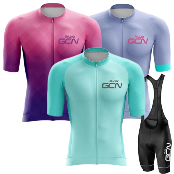 Raudax GCN-Conjunto de Jersey de Ciclismo profesional, Ropa de Ciclismo de manga corta para verano, uniforme de bicicleta de conducción al aire libre, 2023