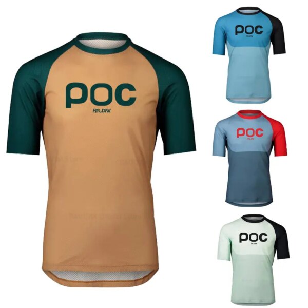 Camiseta de ciclismo de manga corta para hombre, Camiseta RAUDAX POC para equipo de bicicleta, Camiseta para descensos, Camiseta Mx Dh, camiseta para bicicleta de montaña y carretera, verano 2023