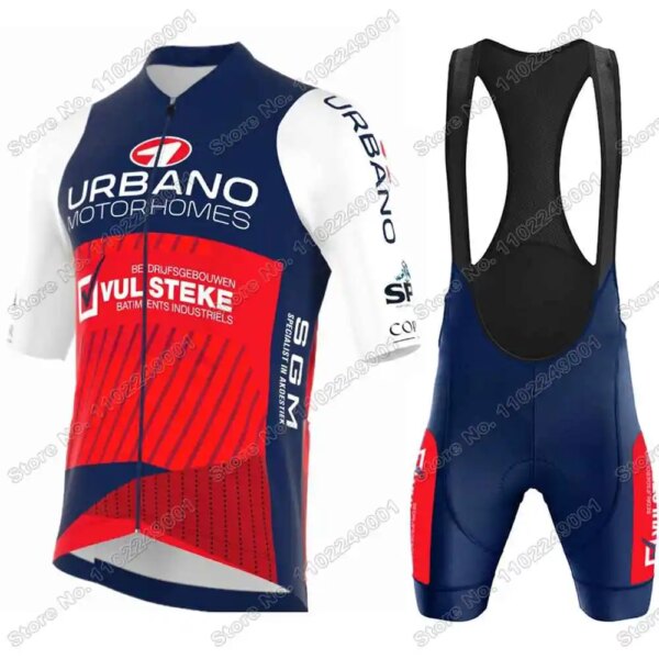 Conjunto de Jersey del equipo de ciclismo urbano-vulsteke, ropa de ciclismo de Bélgica, Kits para hombre, camisetas para bicicleta de carretera, traje, pantalones cortos con pechera para bicicleta de montaña, 2023