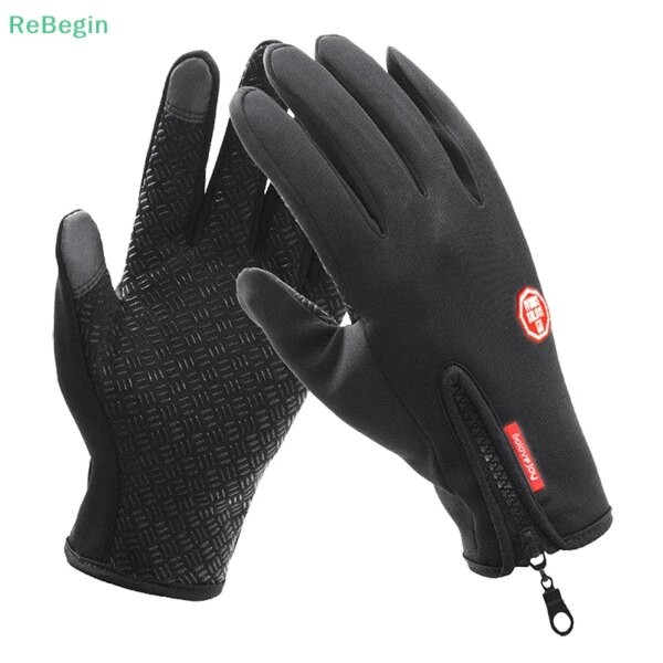 Guantes de invierno para hombre, resistentes al agua, a prueba de viento, con dedos completos, para montar en Snowboard, conducir, guantes cálidos con cremallera y pantalla táctil, 2023