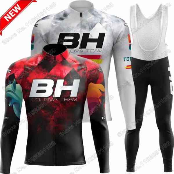 BH Coloma-Conjunto de Jersey de ciclismo para hombre, ropa de ciclismo de España, traje de chaqueta para bicicleta de carretera, medias con pechera, uniforme MTB, invierno y otoño, 2024