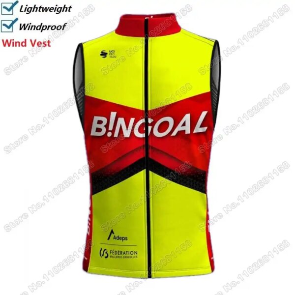 2024 equipo BINGOAL WB chaleco de ciclismo a prueba de viento hombres chaleco de viento ciclismo Jersey sin mangas bicicleta rompevientos MTB ropa de bicicleta