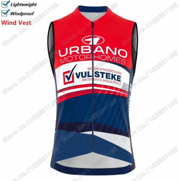 2024 Urbano - Vulsteke ciclismo equipo viento chaleco hombres ciclismo chaleco a prueba de viento ciclismo Jersey sin mangas bicicleta cortavientos MTB desgaste