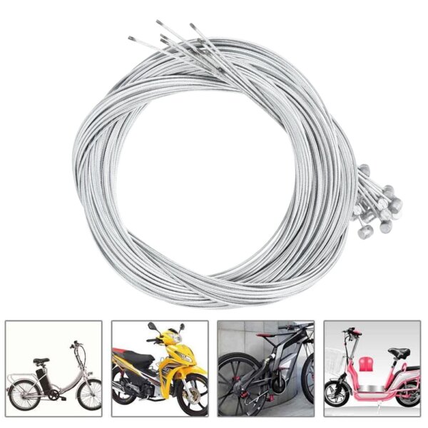 20 piezas de Metal de 2,5 M de longitud y 1,6mm de espesor para bicicleta eléctrica, Cable trasero, núcleo de línea de freno, accesorio de ciclismo, línea de freno de bicicleta eléctrica