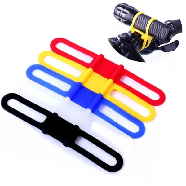 Bandas de silicona para luz de bicicleta, soporte para linterna, soporte para linterna, correas, accesorios para bicicleta de montaña y carretera, 2 uds.
