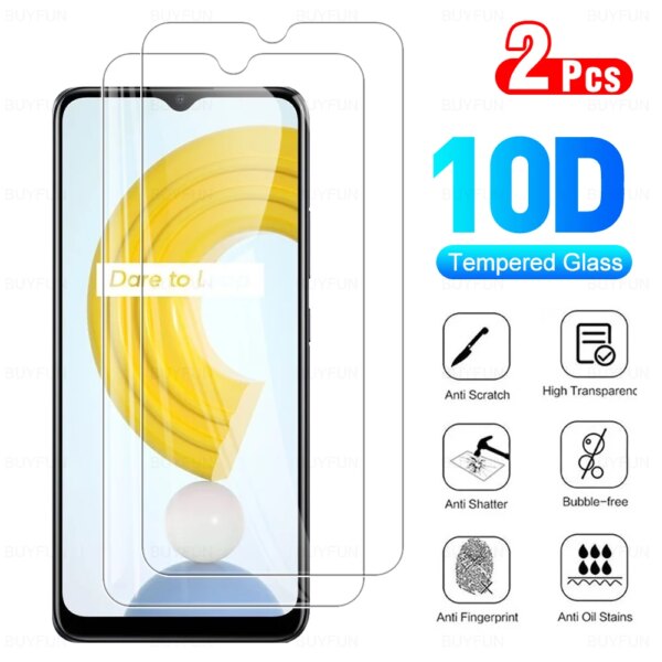 2 uds funda de vidrio templado para Realme C21Y Protector de pantalla HD para OPPO Realme C 21Y Realmy C21 6,5 \