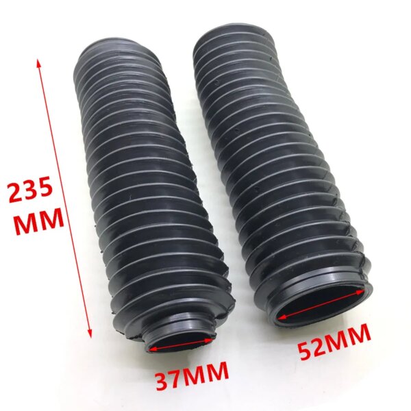 2X botas de polainas de goma para horquilla de motocicleta, cubierta Universal para amortiguador de horquilla delantera, cubierta antipolvo de 37mm x 235mm