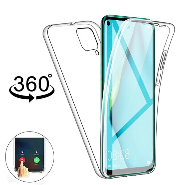 Funda doble de cuerpo completo 360 para huawei P40 lite P30 pro, funda de silicona suave transparente de TPU para huawei P40 pro 30 Lite P 40 light