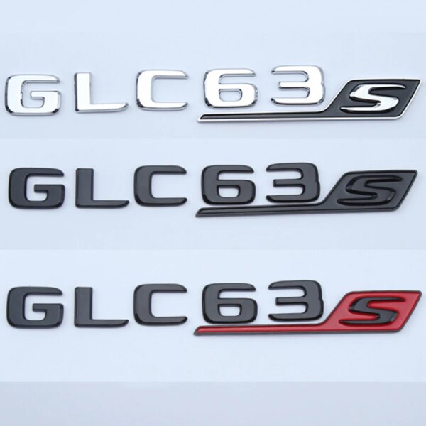 Insignia adhesiva 3D ABS para maletero trasero de coche, emblema lateral de guardabarros GLC63S V8 BITURBO 4MATIC, logotipo para Mercedes AMG GLC 63 X253, accesorios