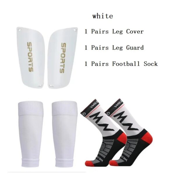 Conjunto de 3 uds. De calcetines deportivos de fútbol para hombre y mujer, calcetines de fútbol antideslizantes, tenis, Yoga, ciclismo, cubierta para piernas, espinilleras, protector de piernas