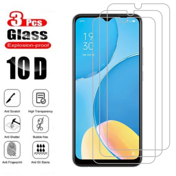 3 uds Protector de pantalla de vidrio para OPPO AX7 vidrio templado OPPO A5 A7 A8 A15S A16 A32 A52 A53 A54 A55 A74 A94 película de teléfono OPPO AX7