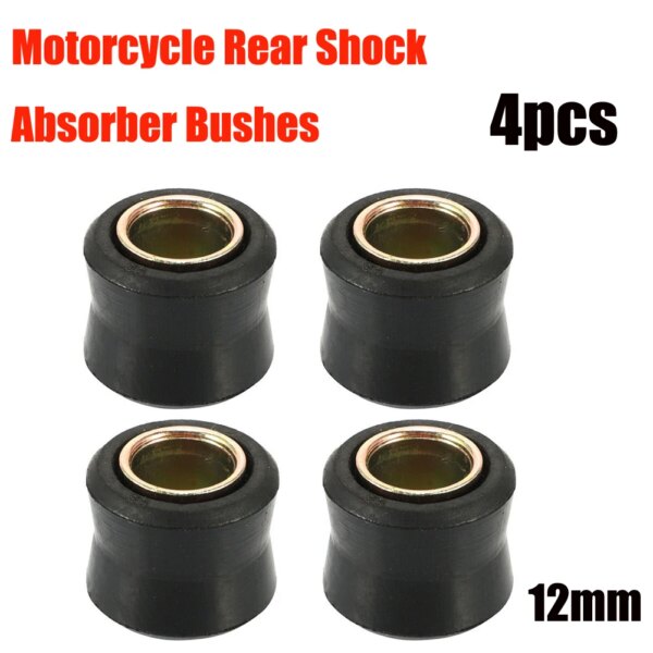 4/2 Uds. Amortiguador trasero de motocicleta de 12MM suspensión de casquillo de goma Universal negro nuevos casquillos amortiguadores