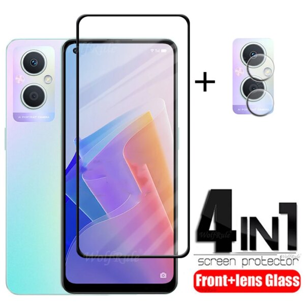 4 en 1 para OPPO Reno 8 Lite 5G vidrio para Reno 8 Lite vidrio templado 9H Protector de pantalla para OPPO Reno 7 8 Lite cristal de lente