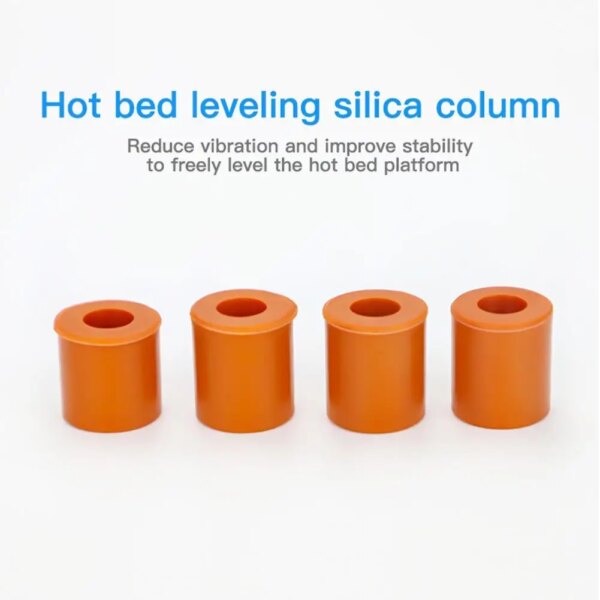 Columna niveladora de cama de calor larga y corta, resistencia a altas temperaturas de silicona ajustable para impresora 3D Creality Ender-3/3S/3Pro, 4 Uds.
