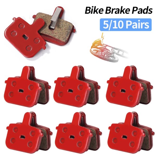 Pastillas de freno para bicicleta de montaña, pastillas de disco hidráulicas de resina semimetálicas, accesorios de repuesto para ciclismo, 5/10 pares