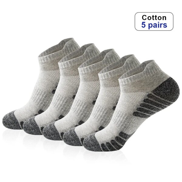 5 pares de calcetines tobilleros de malla de alta calidad para hombre, calcetines cortos de algodón transpirables de corte fino de verano para deportes de ciclismo, calcetines EU38-45