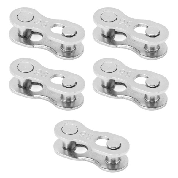 5 pares de eslabones faltantes para bicicleta de acero inoxidable, eslabón de liberación rápida, fácil instalación, eslabón de cadena para bicicleta de 6, 7, 8, 9, 10, 11 y 12 velocidades