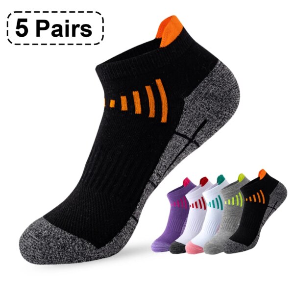 5 pares de calcetines deportivos para hombre, calcetines atléticos para ciclismo, calcetines transpirables para baloncesto al aire libre, calcetines para correr para hombres y mujeres, calcetines tobilleros