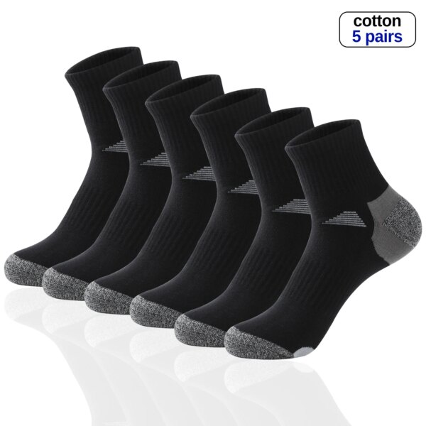 5 par/lote calcetines de hombre de alta calidad de algodón negro Casual correr calcetines de deporte para exterior transpirables ciclismo calcetines masculinos Sokken tamaño 38-44