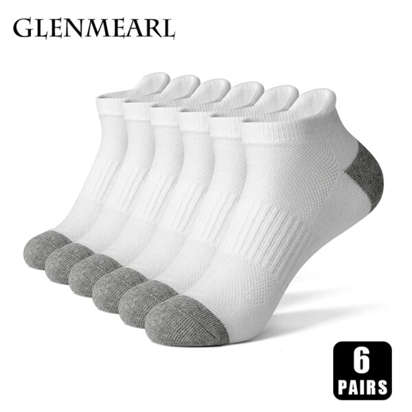 6 pares de calcetines cortos de algodón para hombre, calcetines deportivos transpirables hasta el tobillo de malla informales para mujer, calcetines deportivos de verano para ciclismo de talla grande para hombre