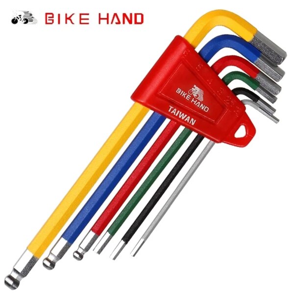 Juego de llaves Allen de colores, 6 uds., 2/2, 5/3/4/5/6mm, herramientas de Reparación de bicicletas multifunción para bicicletas de montaña y carretera