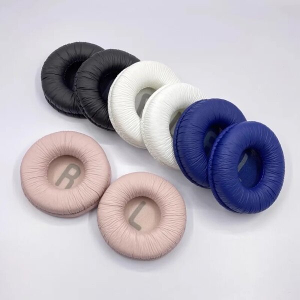 Almohadillas de cuero de 70mm para JBL T450 T500BT Tune600BTNC, almohadilla de espuma negra, cubiertas de esponja para auriculares de 7cm, almohadillas de repuesto