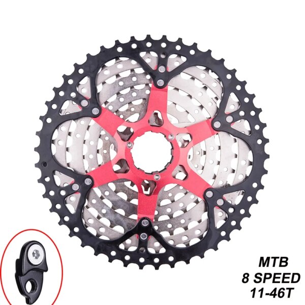 Cassette MTB de 8 velocidades 11-46T 8 s rueda libre de acero para bicicleta de montaña piñón de relación amplia para piezas de bicicleta M310 Tx35 K7 X4