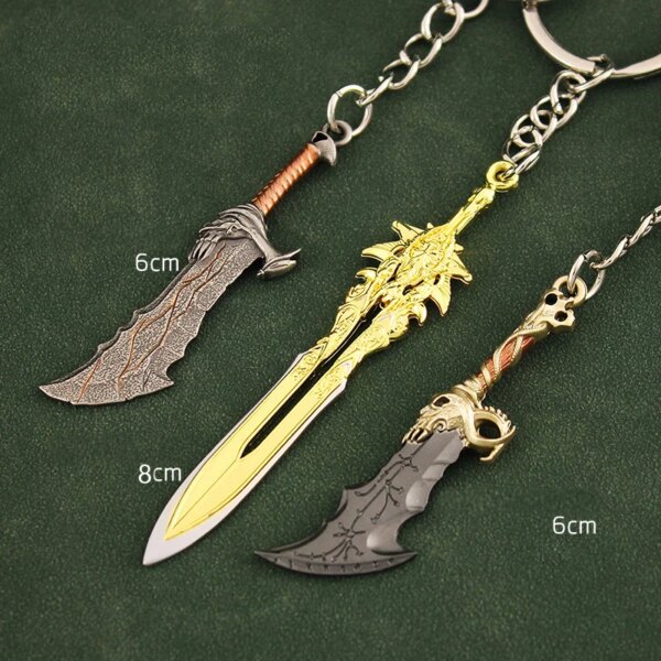 8cm Metal Chaos Blade of Olympus God of War Kratos juego periférico 1/12 equipo de muñeca Mini espada arma modelo llavero ornamento