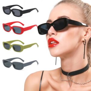 Gafas de sol rectangulares de color caramelo con protección UV400 de los años 90, gafas de sol Y2K, gafas de sol para mujeres y hombres, gafas de sol vintage