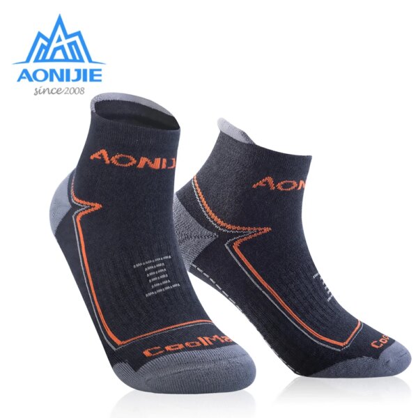 AONIJIE calcetín para deportes al aire libre, correr, rendimiento atlético, lengüeta, cojín de entrenamiento, calcetines de compresión de cuarto, escudo del talón, ciclismo