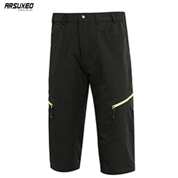 ARSUXEO pantalones de ciclismo para deportes al aire libre de verano para hombre 3/4 pantalones para bicicleta de montaña transpirables resistentes al agua D751