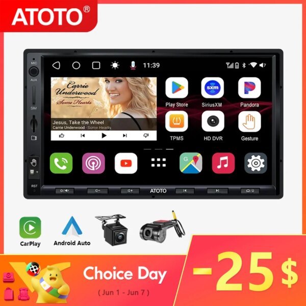 ATOTO S8 Ultra Radio de coche doble 2 Din Android Auto 7 pulgadas unidad principal estéreo de coche 2Din Autoradio inalámbrico Carplay reproductor Multimedia