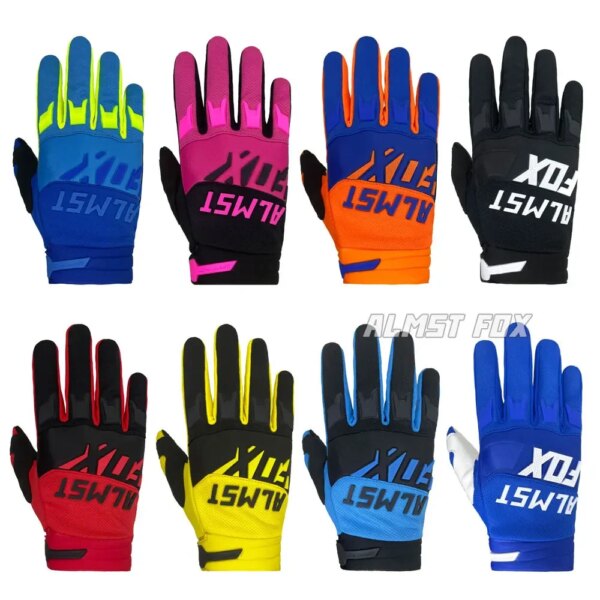 Guantes Almst Fox de 11 colores para bicicleta de carreras, guantes transpirables para ciclismo de montaña, guantes para montar en motocicleta ATV para hombre