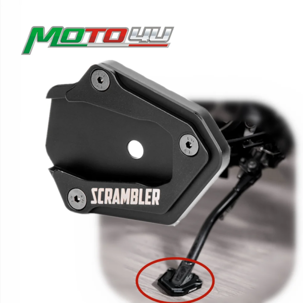 Soporte de pie lateral de aluminio, placa de extensión, almohadilla modificada, Plat negro para Ducati Scrambler 2014 2015 2016 2017 2018 2019