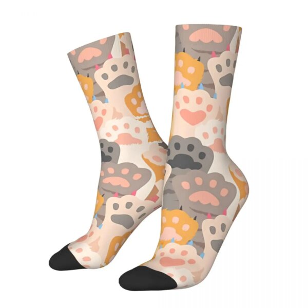 Calcetines con diseño de pata de gato y patas de animales para hombre y mujer, medias de ciclismo, novedad, regalo para primavera, verano y otoño e invierno