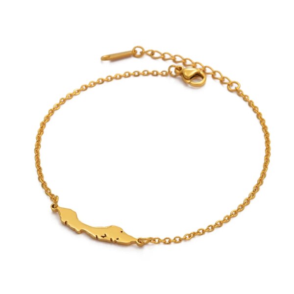 Anniyo-pulsera Curazao de 18cm + 3cm para mujer y niña, Color dorado, acero inoxidable, joyería de los Países Bajos, brazaletes de cadena de mano #119021